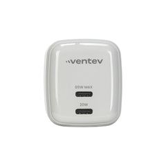 Ventev Mini Wall Charger Dual GaN USB-C 65W White