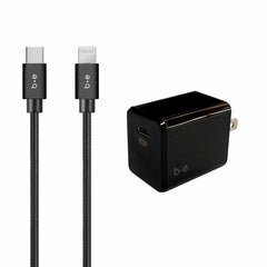 Blu Element Wall Charger USB-C 20W PD with USB-C to Lightning Cable 4ft Black