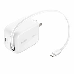Belkin UltraCharge Retractable GaN Wall Charger 45W White