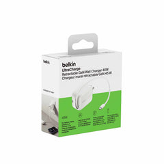 Belkin UltraCharge Retractable GaN Wall Charger 45W White
