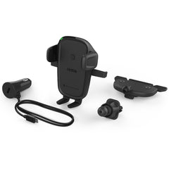 HLCRIO143 Easy One Touch Wireless 2 Fast Charging 2-in-1 Air Vent and CD Mount Black