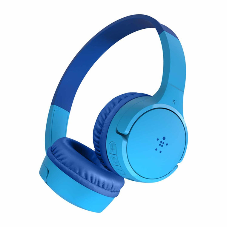 AUD002btBLV3 SoundForm Mini Wireless On-Ear Headphones for Kids Blue