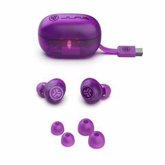 JLab Go Pop True Wireless Earbuds with Active Noise Cancellation Transparent Purple