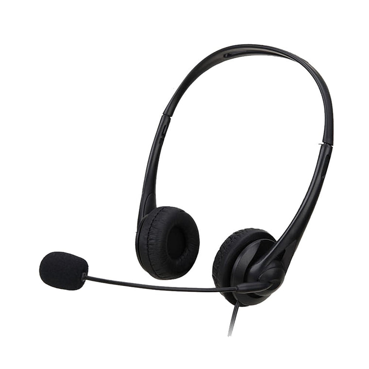 STHYADSY490AUXBK Stereo Headphone With Boom Mic & 3.5mm 4 Pole Connector Black