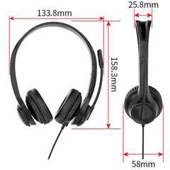 KYADHP1225CBK Stereo Boom Wired Headphones with Mic and USB-C Connector in Bulk Black