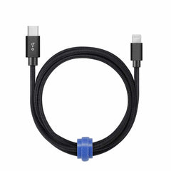 Blu Element Braided Charge/Sync USB-C to Lightning Cable 4ft Black