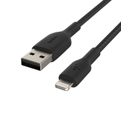 Belkin Charge/Sync BoostCharge Braided Lightning to USB-A Cable 4ft Black