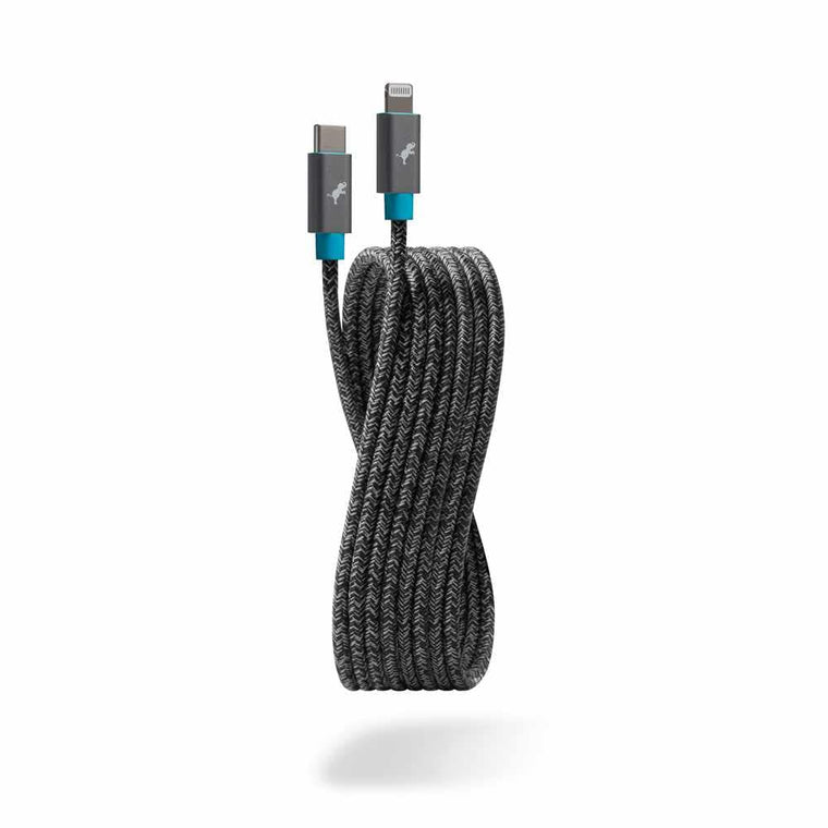 NBUSBCLTG3MSGRY PowerKnit USB-C to Lightning 10ft 60W PD Fast Charge Cable Space Gray