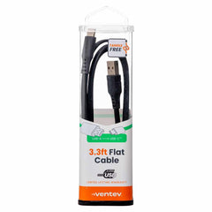 Ventev ChargeSync Flat USB-C Cable 3.3ft Black