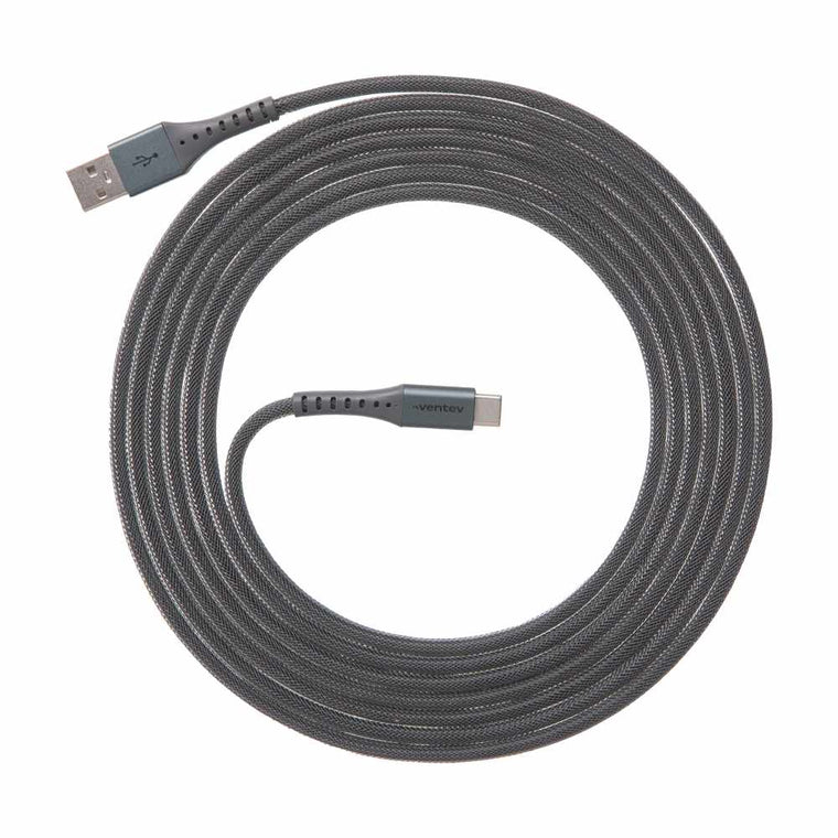 Ventev ChargeSync Alloy USB-C Cable 10ft Steel