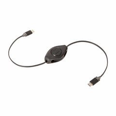 Helix/Retrak Charge/Sync Retractable Premier USB-C to USB-C Cable Black