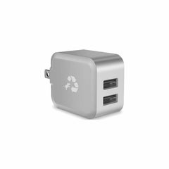 Nimble Wally Duo Wall Charger 12W 2-Ports USB-A with USB-A to Lightning cable Silver