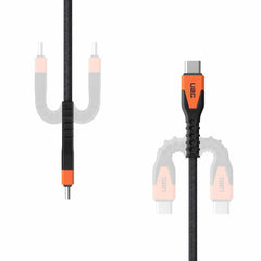 9B4413114097 Rugged Kevlar Core USB-C to USB-C Charge/Sync Cable 5ft Black/Orange