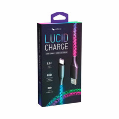 Helix/Retrak Lucid Charge LED USB-A to USB-C Cable Multi-Color