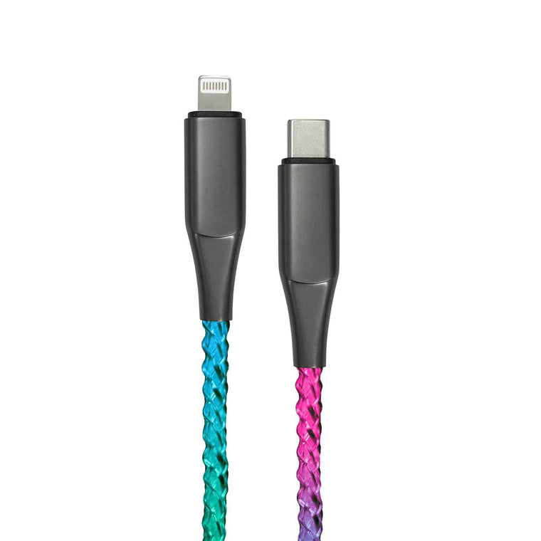 ETHCLTLED6 Lucid Charge LED 6' USB-C to Lightning Cable Translucent