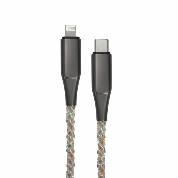 ETHCLTLED6 Lucid Charge LED 6' USB-C to Lightning Cable Translucent