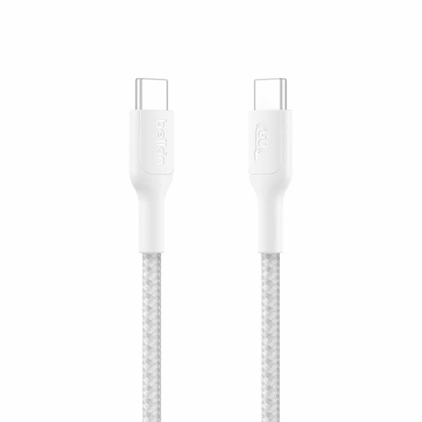 Belkin BoostCharge Braided USB-C to USB-C Cable 60W (1 M) White