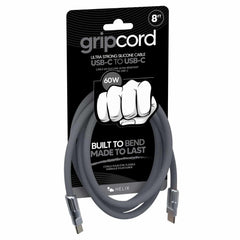 Helix/Retrak Gripcord Silicone USB-C Cable 8ft Grey
