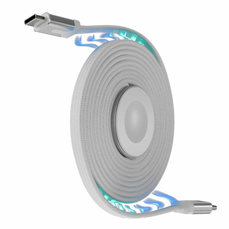Statik MagStack Duo Apple Watch Charger and Charge/Sync Cable USB-C 5 ft White
