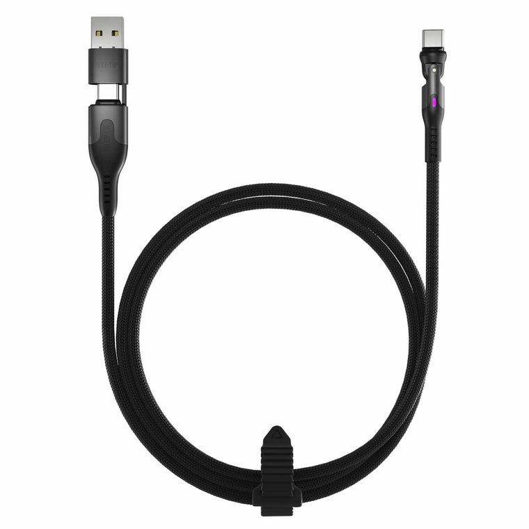 Statik PowerPivot Pro Nylon Braided Charge/Sync Cable USB-C to USB-C 3.3ft Black