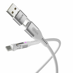 Statik PowerPivot Pro Nylon Braided Charge/Sync Cable USB-C to USB-C 4ft White