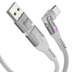 Statik PowerPivot Pro Nylon Braided Charge/Sync Cable USB-C to USB-C 3.3ft White