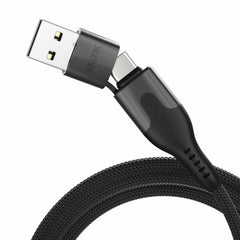 Statik PowerPivot Pro Nylon Braided Charge/Sync Cable USB-C to USB-C 6.6ft Black