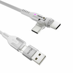 Statik PowerPivot Pro Nylon Braided Charge/Sync Cable USB-C to USB-C 6.6ft White