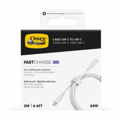 OtterBox Silicone 60W USB-C to USB-C 6ft Cable White