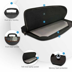 Everki ContemPRO Laptop Sleeve with Memory Foam up to 11.6-Inch Black