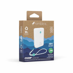 Nimble Champ 10000 mAh 20W PD Battery Dual USB-C Luna White