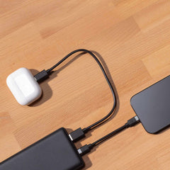 mophie Power Boost Battery 10K mAh USB-C/USB-A port with C-C Cable Black