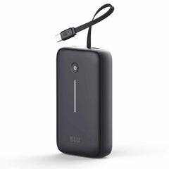 Blu Element PowerFlex 20K mAh 30W PD Power Bank with Built-In USB-C Cable Black