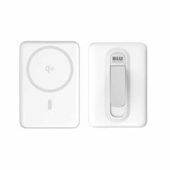 Blu Element Qi2 SLIM Wireless Power Bank with Kickstand 5K White