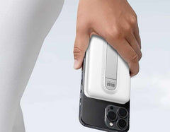 Blu Element Qi2 SLIM Wireless Power Bank with Kickstand 5K White