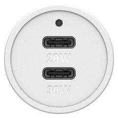 OtterBox Dual USB Premium Fast Charge Car Charger Power Delivery 30W + Power Delivery 20W White