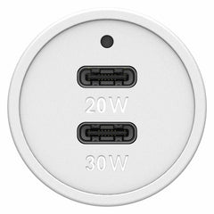 OtterBox Premium Car Charger 50W PD/PPS 2-Port USB-C White