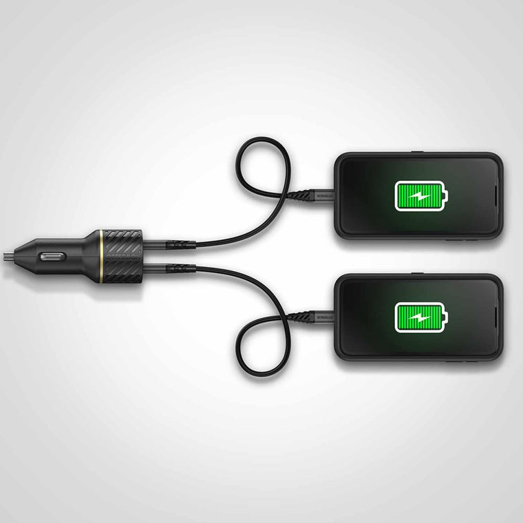 OtterBox Dual USB Premium Fast Charge Car Charger Power Delivery 30W + Power Delivery 20W White
