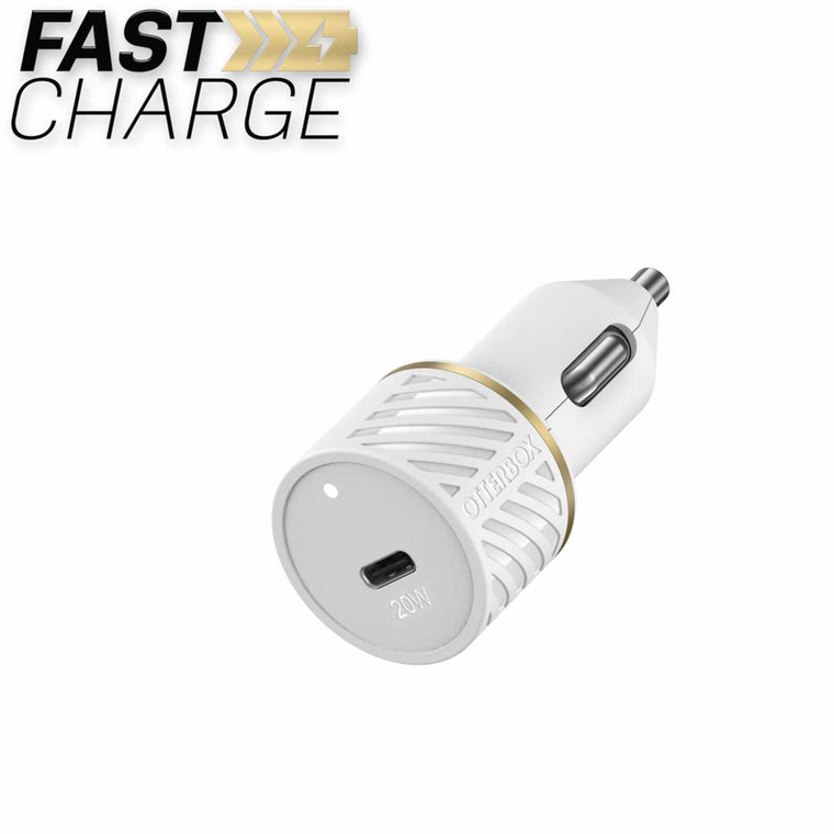 OtterBox Compact Car Charger 20W PD USB-C White