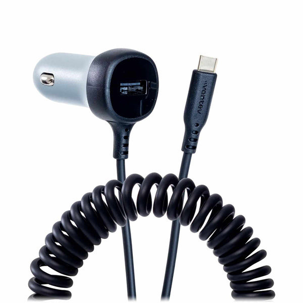Ventev Car Charger 27W USB-C Black with USB Cable Black