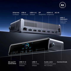Anker Prime Docking Station with 14-Port Triple Smart Display 140W Max Gray