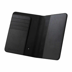 Satechi Vegan-Leather Passport Cover with Find My Black