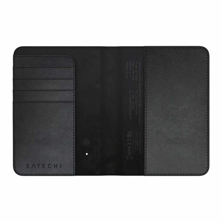 STVPCK Vegan-Leather Passport Cover with Find My Black