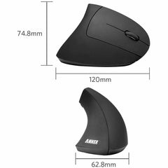 Anker 2.4G Wireless Vertical Ergonomic Optical Mouse Black
