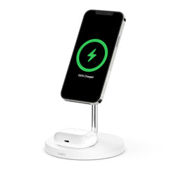 Belkin BoostCharge PRO 2-in-1 Wireless Charger Stand with MagSafe 15W White