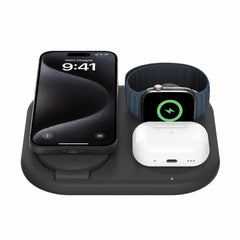 Belkin BoostCharge Qi2 3-in-1 Wireless Charging Stand 15 W Black