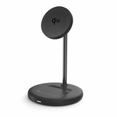 Blu Element Qi2 2-in-1 Wireless Charging Stand 15W MagSafe-Compatible Black