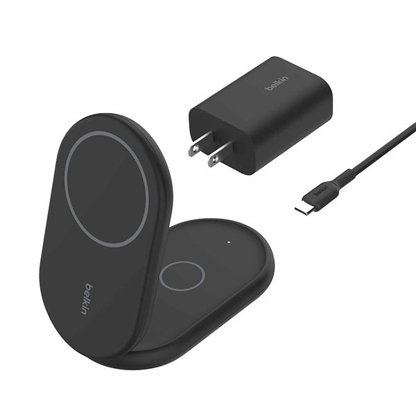 Belkin BoostCharge Qi2 2-in-1 Foldable Wireless Charger 15W Black