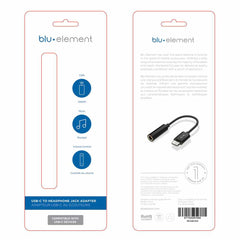 Blu Element USB-C to 3.5mm Headphone Jack Adapter Black