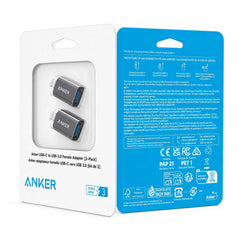 Anker USB-C to USB-A Adapter (2 pack) Gray